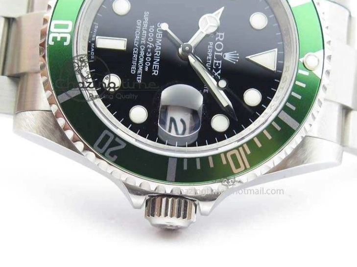 MiroTime 0523 SoftTouch Submariner 16610LV SS Green Metal Bezel JF 1:1 Best Edition Black Dial On SS Bracelet SH 3755